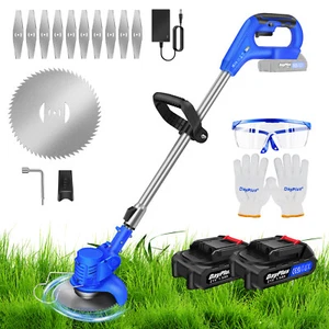 Grass Strimmer Cordless Grass Garden Cutter Machine With 2pcs Battery&charger - Picture 1 of 21