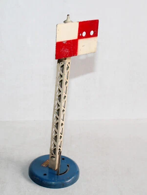 HORNBY O 1/48 SIGNAL D'ARRET STOP A DAMIER, MANUEL, VOIE FERROVIAIRE AVERTISSEUR - Photo 1/4