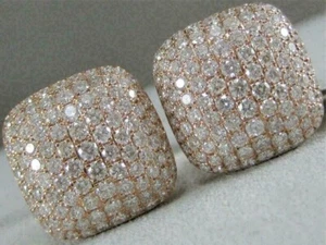 3Ct Round Lab-Created Diamond Men's Fancy Style Cufflinks 14K Gold Finish Silver - Picture 1 of 6