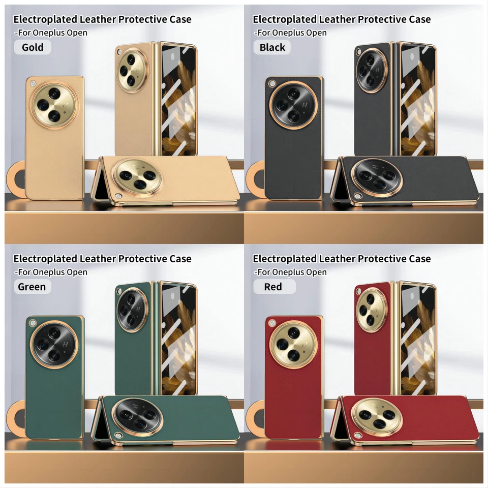 Capa fina luxuosa para OnePlus aberta couro ecológico à prova de choque fina galvanizada - Imagem 1 de 1