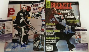 ERIC LINDROS AND ANDY MOOG AUTOGRAPHED SIGNED BECKETT MAGAZINE JSA COA - Picture 1 of 3