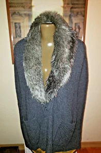 Banana Republic Women’s poncho sweater With Removable Faux Fur Collar size S - Picture 1 of 4