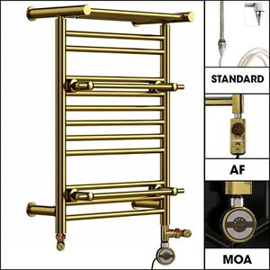 Dual Fuel Gold Heated Towel Radiator 490x680mm + Kit & Valves Included - Picture 1 of 12