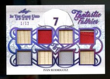 2019 LEAF IN THE GAME USED SPORTS IVAN RODRIGUEZ FANTASTIC 8-RELIC CARD #1/12