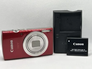 [Excellent] Canon IXY 180 PowerShot ELPH 180 Digital Camera 8x Zoom Red Japan - Picture 1 of 22
