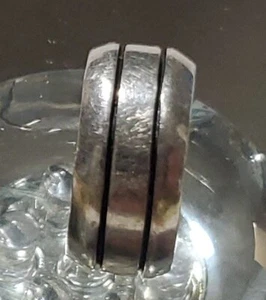 925 Sterling Silver Vintage Mexico Square Band Ring Size 7 1/4 - Picture 1 of 11