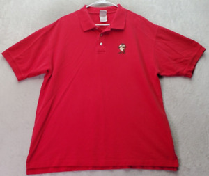 Warner Bros. Studio Polo Shirt Men Large Red Tasmanian Devil Short Sleeve Collar