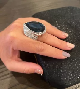 Swarovski crystal Blue Montana ring size 7 AWESOME By Michelle Monroe - Picture 1 of 6