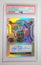 PSA 10 Tyson Etienne Auto 2022 Panini Prizm DP Basketball #CP-TET Silver Refract