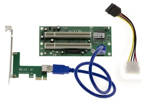 Adaptateur Convertisseur PCI vers PCI Express PCIe 1x - 2 PORTS - CHIPSET ASM - Picture 1 of 3