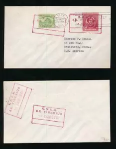 DUTCH WEST INDIES WW2 1941 SEA POST SHIP TIBERIUS KNSM to USA - Picture 1 of 3