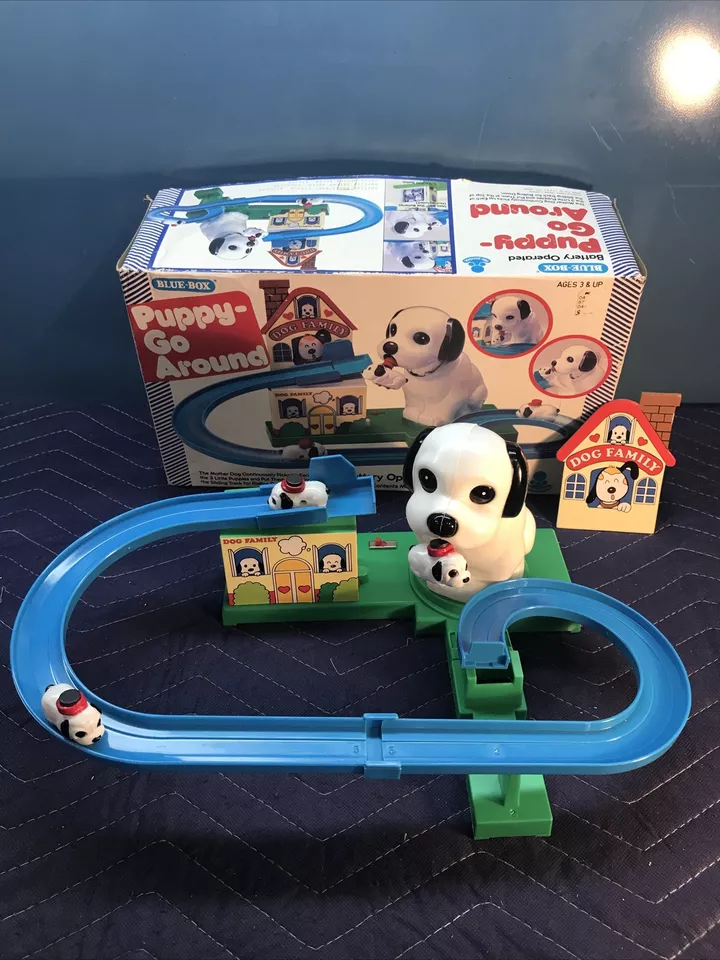 Vintage BLUE-BOX Puppy Go Around Parts Only Does Not Work Correctly As Is!!** - Image 1 of 4