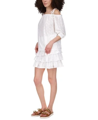 Top Michael Kors con hombros descubiertos ojales blancos, XS Foto 1 de 4