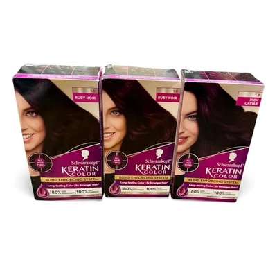 Color de cabello permanente Schwarzkopf Keratin Color #1,8 RUBY NOIR Foto 1 de 3