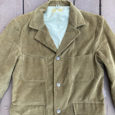 Jaqueta de caça vintage Sweet Orr masculina grande marrom veludo anos 50 1950 casaco de trabalho - Imagem 1 de 4