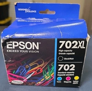 Epson 702XL Schwarz & 702 Farbe Tintenpatrone 4er-Pack Ablaufdatum 10/2027 - Bild 1 von 4