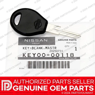 GENUINE Nissan 240SX 300ZX S13 S14 GTR OEM Master Uncut Blank Key KEY00-00118 - Image 1 of 3