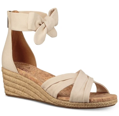 UGG Women's TRACI Espadrille Ankle Strap Wedge Sandals US 7 Creme - Image 1 of 4