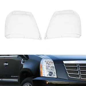 Headlight Lens Covers For 2007-2014 Cadillac Escalade Pair Headlamp Covers Clear - Picture 1 of 16