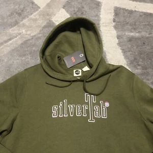 Levis SilverTab Mens Sweatshirt Pullover Hoodie Green Logo Pockets Large New - Picture 1 of 15