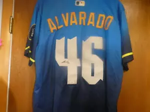Jose Alvarado Philadelphia Phillies Signed Replica City Connect Jersey JSA - Picture 1 of 2