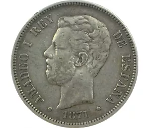 5 Pesetas SPANIEN Amédée I 1871 - Bild 1 von 2