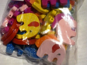 50 Stück Holzperlen Elefanten zum auffädeln  Perlen  25x31 mm zum basteln Neu ! - Bild 1 von 2