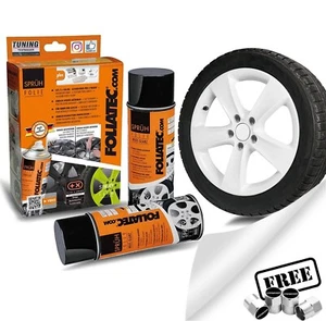 WHITE Car Alloy Wheels Peelable Plasti Spray Paint Film Coating Foliatec 2064+CP - Picture 1 of 16