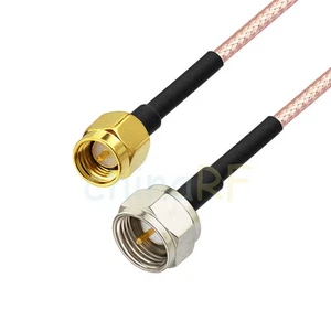 8inch RG316 F-Type male plug to SMA male RF Pigtail Coaxial Jumper Cable 20cm - Zdjęcie 1 z 4