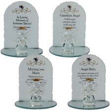 Thoughts of You Glass Memorial Ornament with Angel - Choose Design