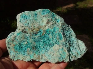 Cornetite Rosettes on Chrysocolla Matrix, Etoile Mine, Congo. 12 x 8 cm. - Picture 1 of 9