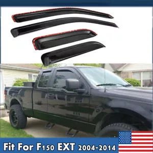 Para Ford F150 2004-2014 Supercrew cabina ventana visera protector de lluvia deflectores de viento EE. UU. - Imagen 1 de 9