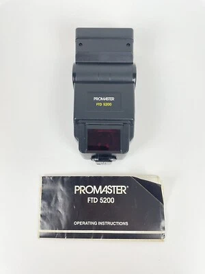Promaster FTD 5200 Shoe Mount Flash Automatic Flash Unit w/ Instructions Tested - Image 1 of 4