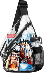 Clear Sling Bag, Stadium Approved Transparent Crossbody Backpack, Casual Daypack - Picture 1 of 12