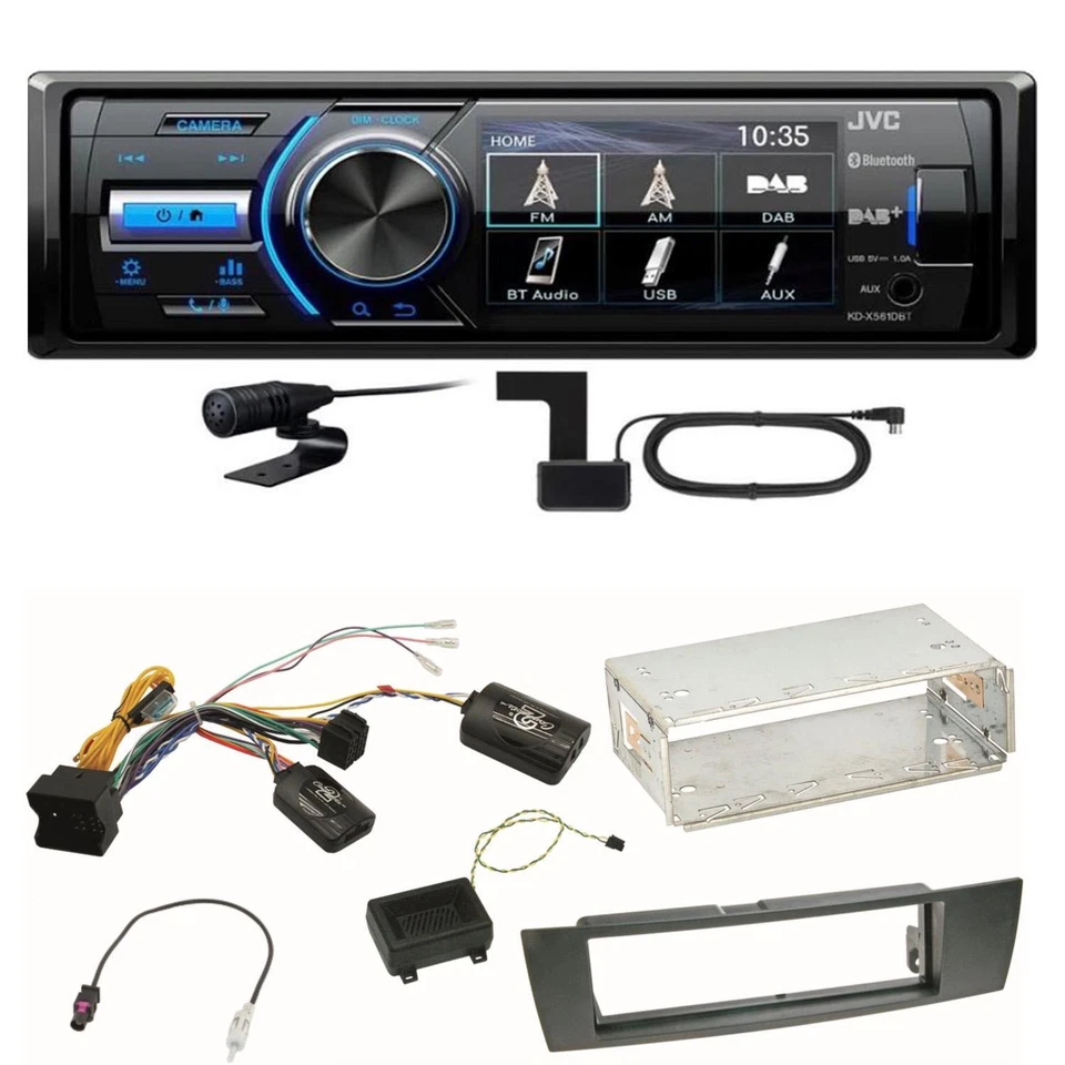 JVC KD-X561DBT Digitalradio Bluetooth USB MP3 Einbauset für BMW E90 E91 E92 E93 - Bild 1 von 1