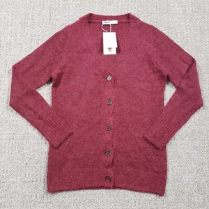 Pacas Sweater Womens Small Red Long Cardigan Baby Alpaca Wool Blend NEW NWT - Picture 1 of 11