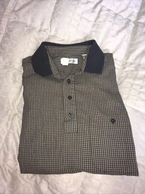 Cypress Links Golf Shirt Size M Polo Black Gray Print 100% Cotton Vintage - Image 1 of 4