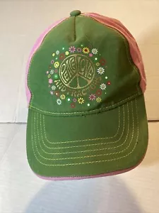 JOHN DEERE Peace Love Tractors Green Pink Women's Cap Hat L/XL Strapback - Picture 1 of 6