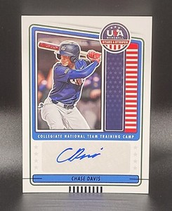 CHASE DAVIS 2023 Panini USA Stars & Stripes  BLUE FOIL AUTO Autograph Cardinals 
