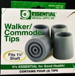 Essential Medical Supply Replacement Walker/Commode Tips, Gray, 1 1/8" NEW - Picture 1 of 12