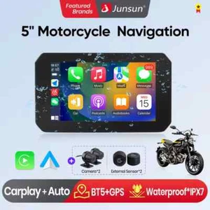 Navegador GPS para motocicleta Junsun de 5"" portátil CarPlay Android automático IPX7 impermeable - Imagen 1 de 9