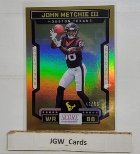 2023 Score John Metchie III #5 Gold Zone #'d 41/50 Houston Texans 