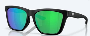 NEW Costa Del Mar PANGA II 2 Polarized Sunglasses Matte Black/Green Mirror 580P - Picture 1 of 1