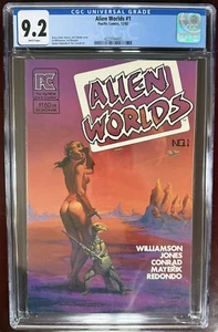ALIEN WORLDS #1, Chiodo-c clásico, CGC CASI NUEVO+ 9,2, ¡páginas blancas! Pacific 1982 - Imagen 1 de 2