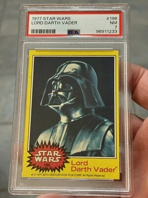 1977 Star Wars Series 3 Lord Darth Vader PSA 7 Card #196 - Image 1 of 2