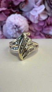 Ladies Dome Ring 10K Yellow Gold Natural Diamond .25 CTW J I1 - Picture 1 of 7