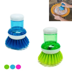 2 Scrubber Soap Dispenser Palm Wash Brush Cleaning Pan Pot Dish Bowl Kitchen Too - Picture 1 of 1
