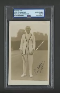 Leslie Godfree handsignierte Vintage 1923 Wimbledon Postkarte PSA/DNA ummantelt - Bild 1 von 2