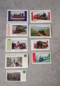 SCOTLAND-RAILROADS-TRAINS-LOCOMOTIVE-9 MINI BLOCKS IMPERFORED MNH - Picture 1 of 1