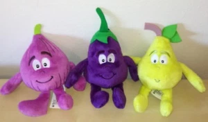 3 Vitamine Figue Aubergine, Poire Peluche Coop Vita Mini Pantin Plush Souple - Picture 1 of 1